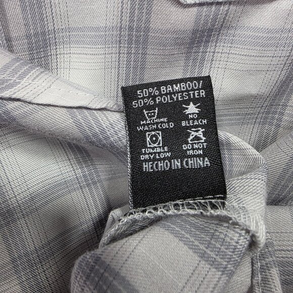 Dixxon Shirt Womens Small Gray Plaid Short Sleeve Button Down The Ridgeline - Picture 9 of 10